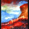 Sommer an der Steilkueste - Aquarell - 45 x 40 cm 