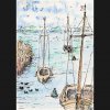 Hafen Althagen II - Tusche, Buntstift - 25 x 15 cm 
