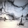 Regen voraus II - Tusche - 30 x 40 cm 