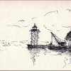 Auf dem Stettiner Haff III - Tusche - 18 x 27 cm 
